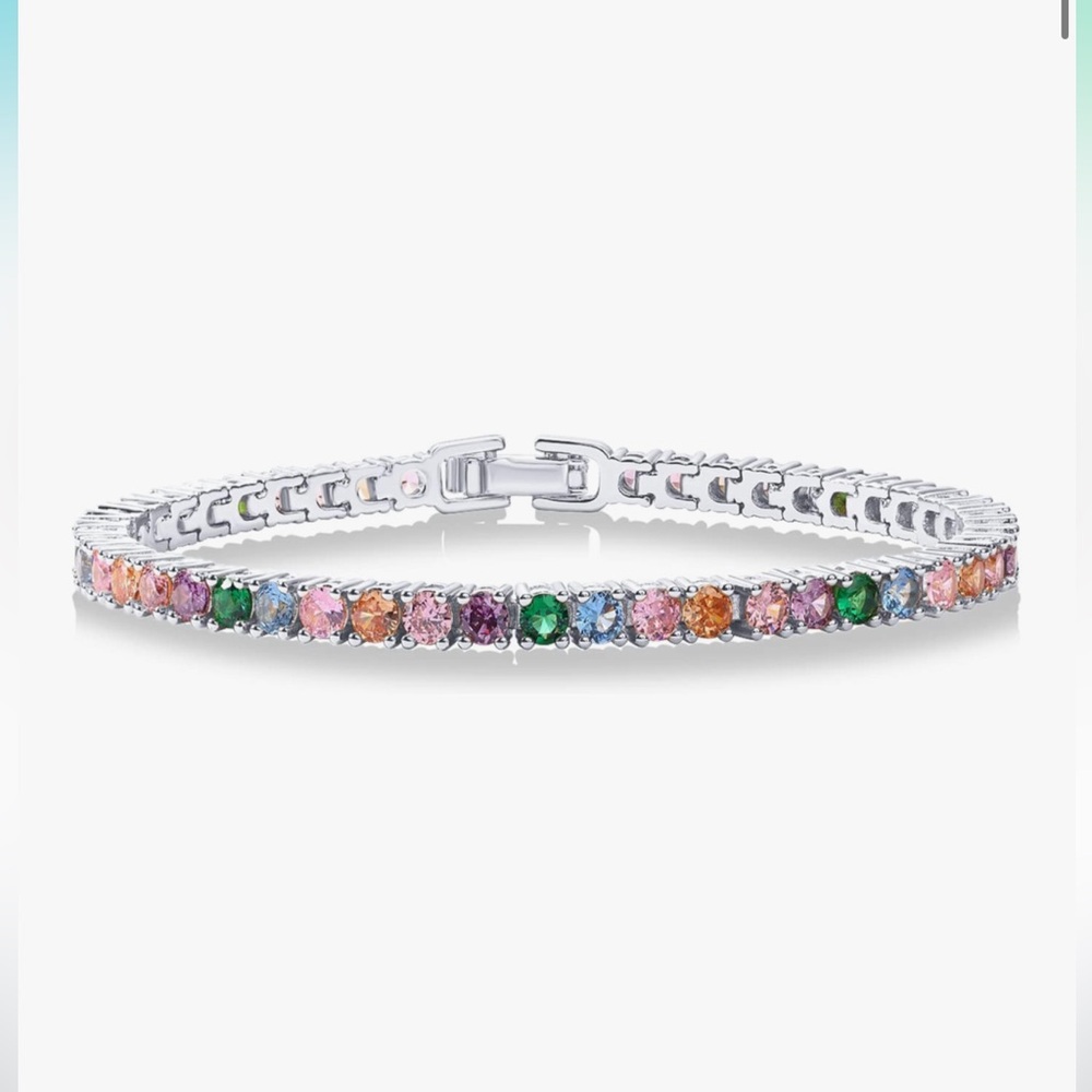 PAVOI Multicolor Gemstone Silver Bracelet